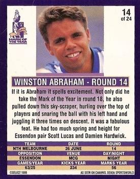 1999 Cadbury Classic Grabs 98 #14 Winston Abraham Back